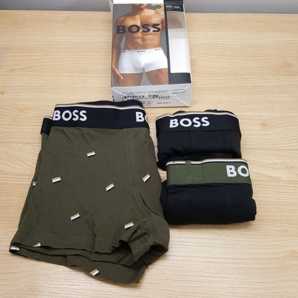 HUGO BOSS Boxer Briefs Mens Small 3-Pack Power Trunk Cotton Stretch Logo - Picture 2 of 7